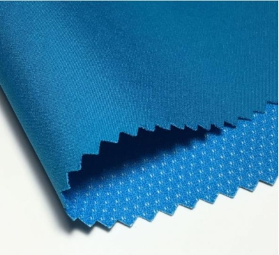 JS-GB four-way stretch spring sub-textile TPU waterproof, breathable and antibacterial Composition: 95% polyester 5% spandex Weight: 190G Density: 210-240T Yarn count: 100D+40D*100D+40D back view